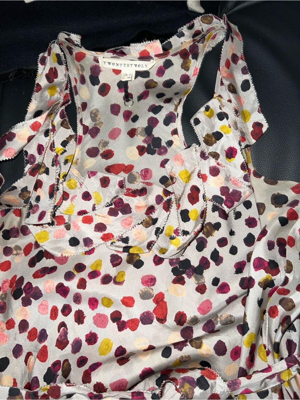 1$10Gift🍭💕Twenty8Twelve Silk candy Multicolor Polka Dot Mini Dress - Picture 7 of 11